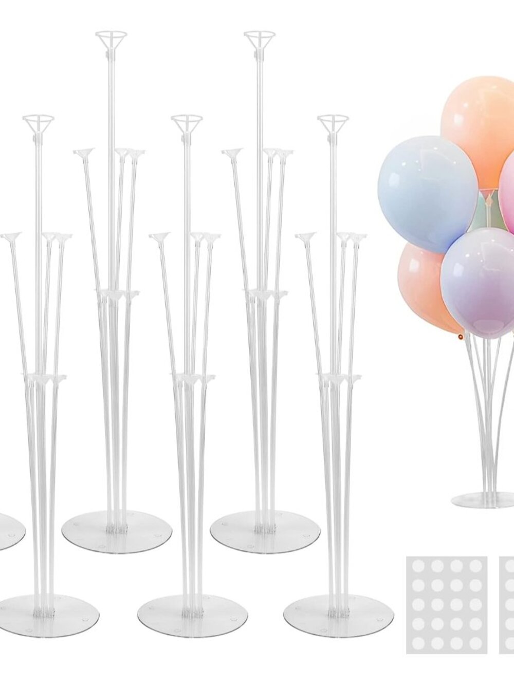6 Sets Balloon Stand Kits, Balloon Holders Table Centerpieces